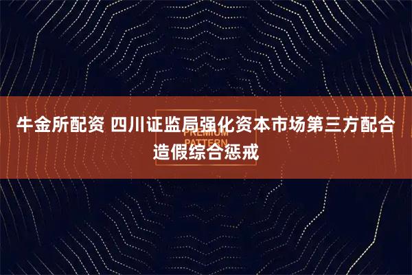 牛金所配资 四川证监局强化资本市场第三方配合造假综合惩戒