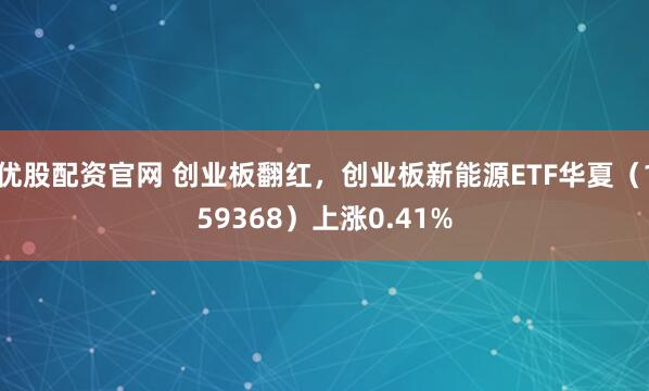 优股配资官网 创业板翻红，创业板新能源ETF华夏（159368）上涨0.41%